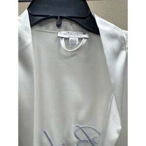 New In Bloom by Jonquil Bride Satin Robe White Lace Trim Kimono XL/XG